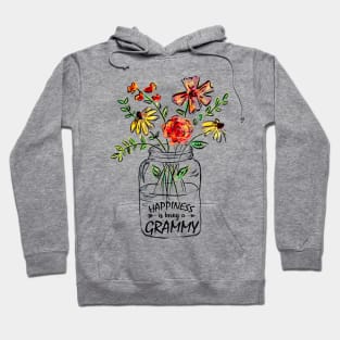 Womens Happiness Is Being Grammy Life - Flower Art - Grandma Tee T-Shirt For Women Hoodie